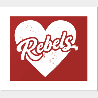 Vintage Rebels School Spirit // High School Football Mascot // Go Rebels Posters and Art